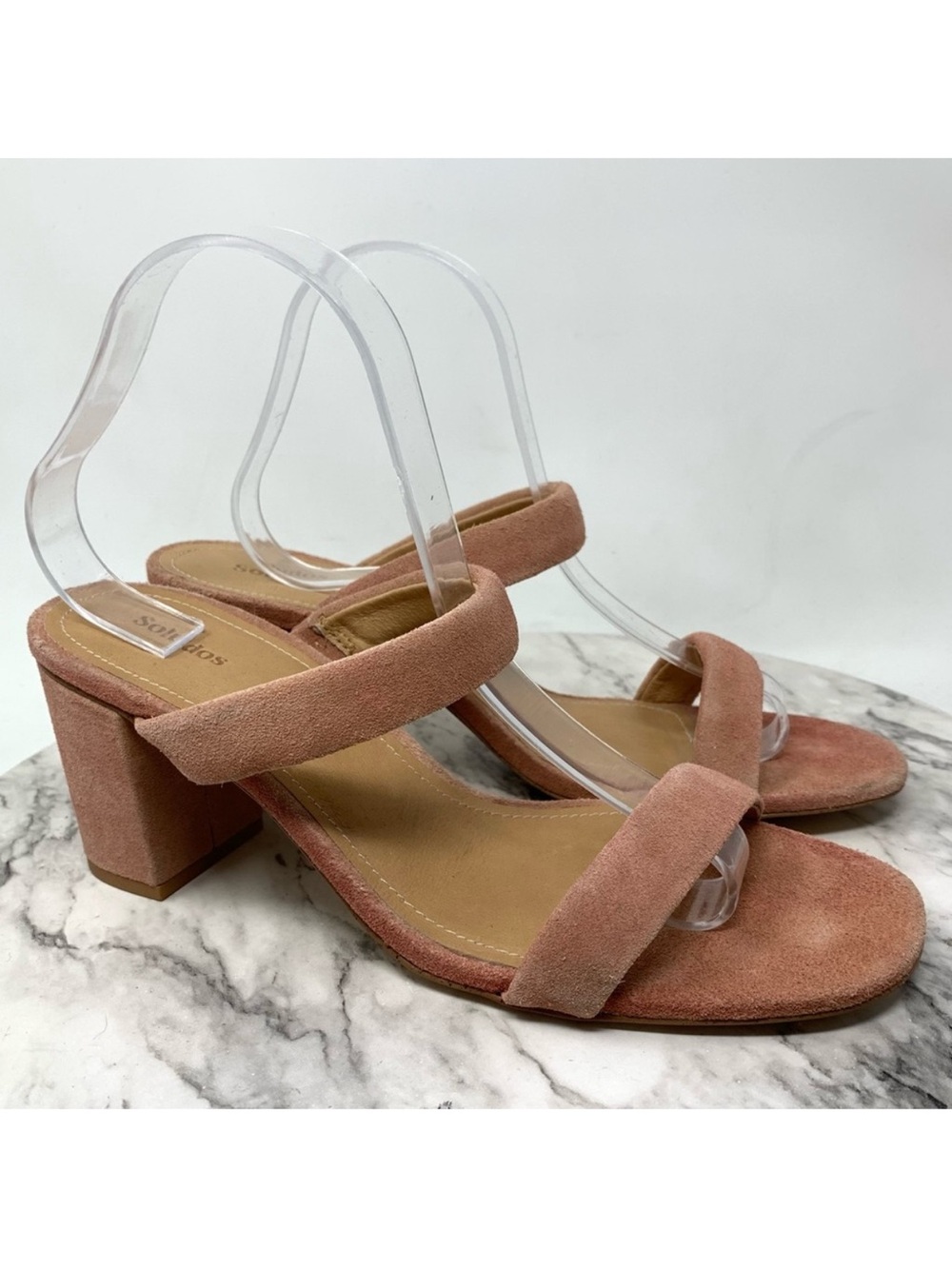 Anthropologie Soludos Ines Suede Block Heel Sandals 10 Bohemian Minimalist Chic